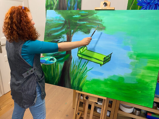 Antje Wanderer-Oberhaus in the Studio