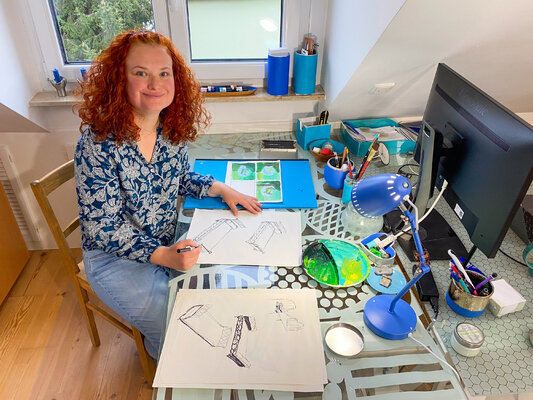 Antje Wanderer-Oberhaus in the Studio