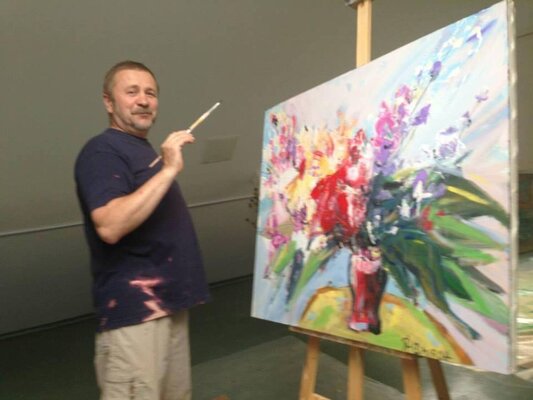 Aliaksandr Falei in the Studio: В мастерской