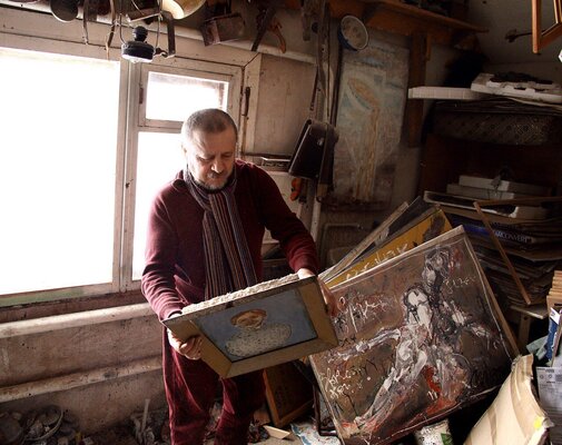 Aliaksandr Falei in the Studio: В мастерской