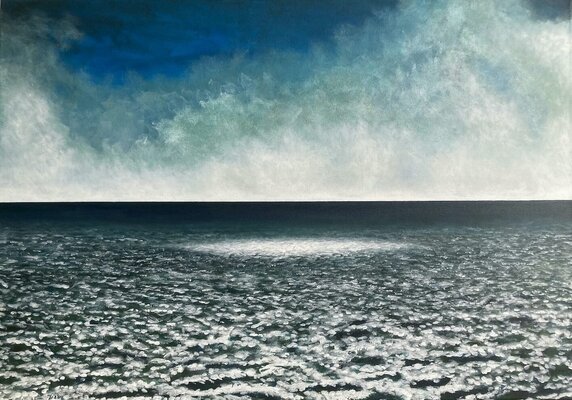 Anne-Tjerk Mante in the Studio: 'There be light' (2021, acrylic on canvas, 63x89cm)