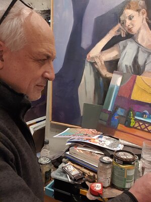 Michel Phelippeau in the Studio: Au travail dans l'atelier, réflechir à ce que l'on va peindre.