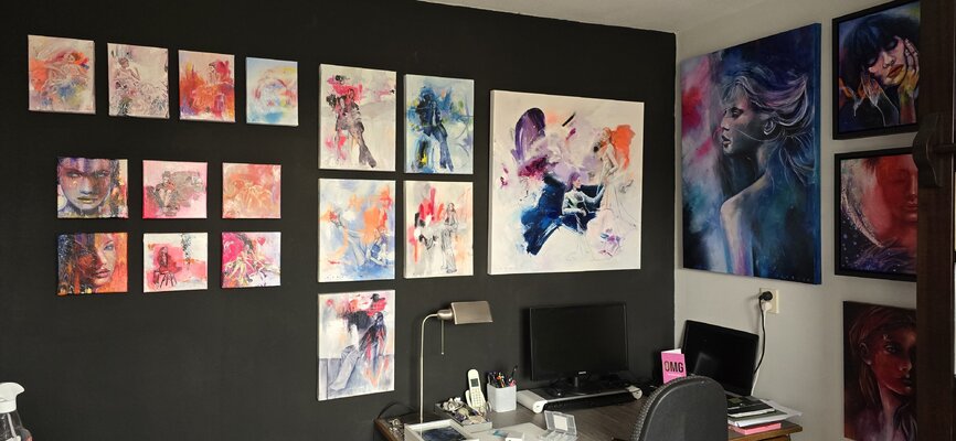 Saskia van Drunen in the Studio: Gallery wall in my studio