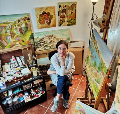 Angeles M. Pomata in the Studio