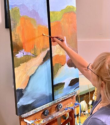 Anahid Minatsaghanian in the Studio