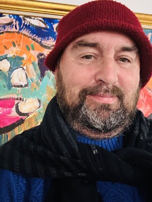 Daniel PAUGAM in the Studio: 2/4/ 2025  devant « Fenaison 3 »