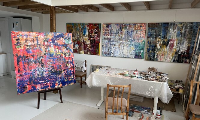 Florina Breazu in the Studio