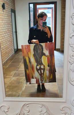 Tetiana Surshko in the Studio: Me with my painting