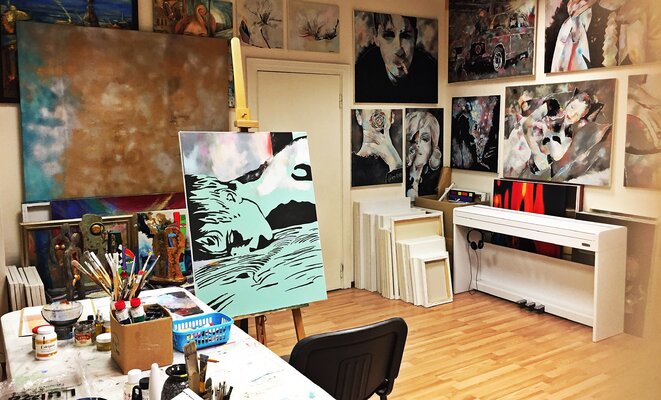Daheaven Art in the Studio: In my studio space.