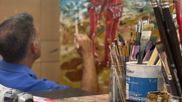 Biagio Antonio Occhipinti in the Studio