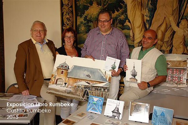 Claudio Pincas Feldman in the Studio: Conferencia en el Castillo de Rumbeke / Be / Acuarelas sobre Rumbeke / 2015