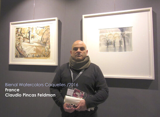 Claudio Pincas Feldman in the Studio: Bienal Watercolors 2016 Coquelles / France
