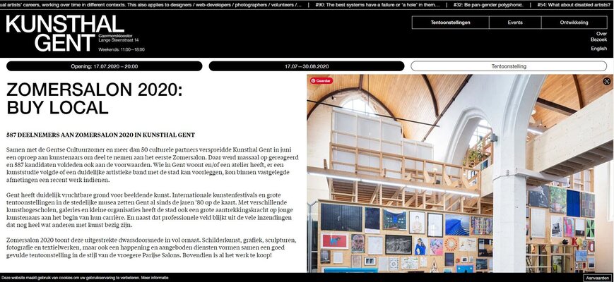 Claudio Pincas Feldman in the Studio: Exposicion BUY Local Gent 2020 / Belgium
