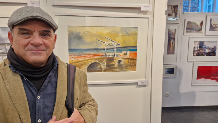 Claudio Pincas Feldman in the Studio: iws Belgium ( international watercolors salon /Brugge 2024)