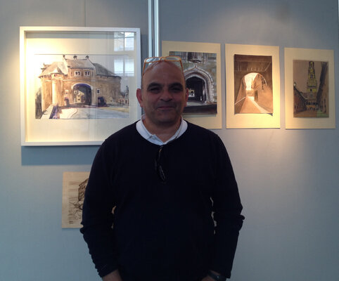 Claudio Pincas Feldman in the Studio: Exposicion Individual Bruges / 2014