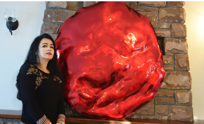 Anna Sidi-Yacoub in the Studio: Me and one of my sculptures