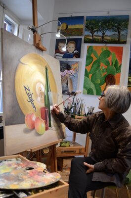 Maria Teresa Cristini in the Studio