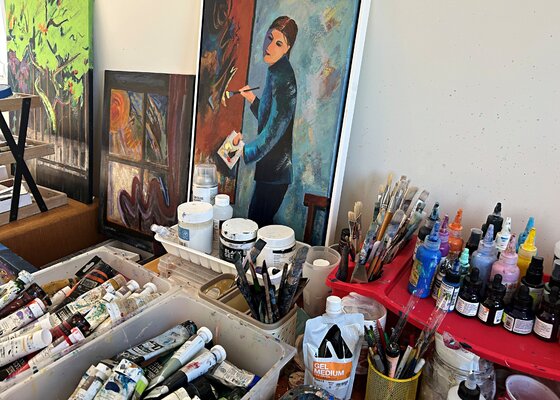 Lynne Meneses in the Studio