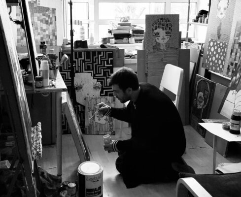 ALO im Studio: Surrounded by paintings in my second London studio