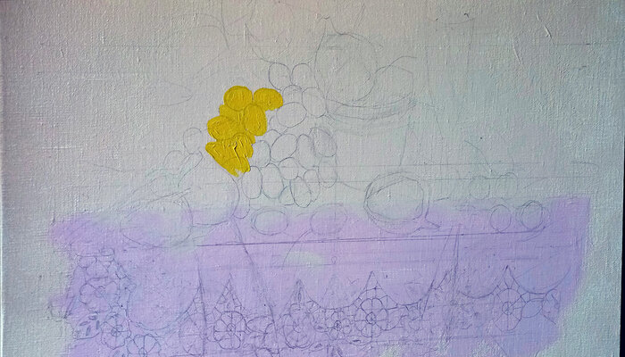 Inga Loginova in the Studio: The Genesis." Every painting begins with a dialogue between the canvas and the first thin layers of oil, setting the mood for the entire piece.