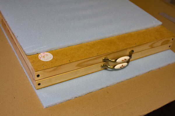 Inga Loginova in the Studio: Double protection: shockproof layers inside a custom wooden crate.