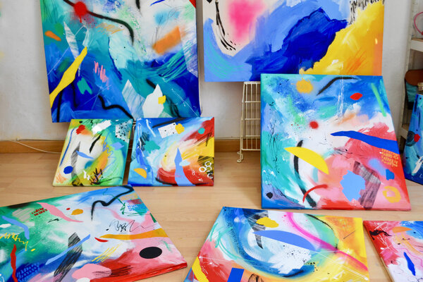 Nataline Pomar in the Studio: Art studio in Barcelona
