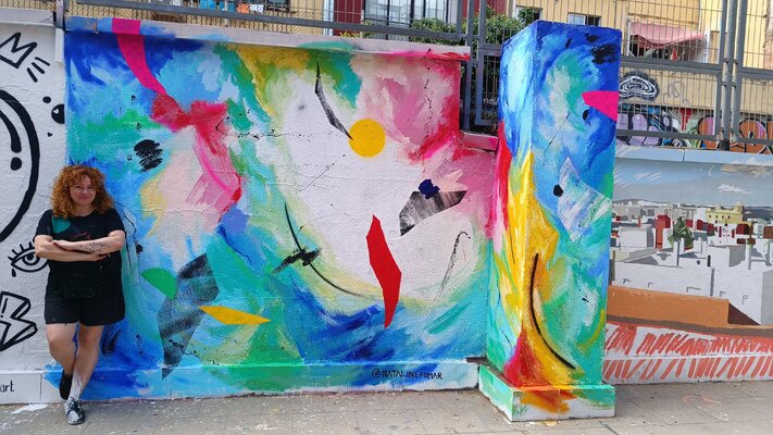 Nataline Pomar in the Studio: Mural Barcelona