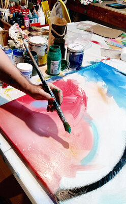 Nataline Pomar in the Studio: Art studio in Barcelona