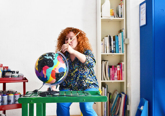 Nataline Pomar in the Studio: Art studio in Barcelona