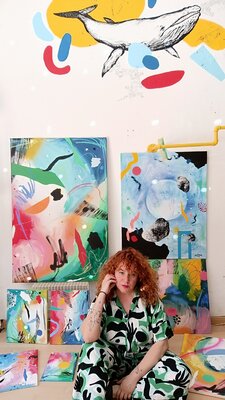 Nataline Pomar in the Studio: Art studio in Barcelona