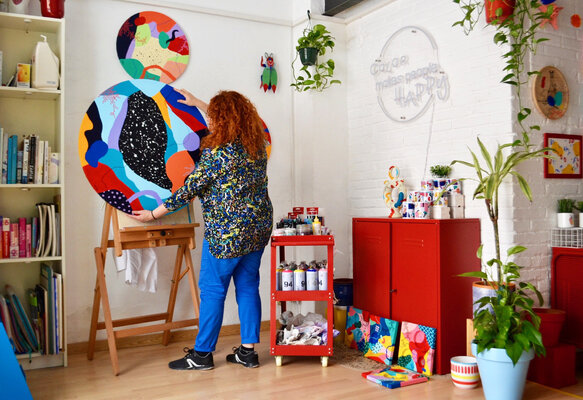 Nataline Pomar in the Studio: Art studio in Barcelona