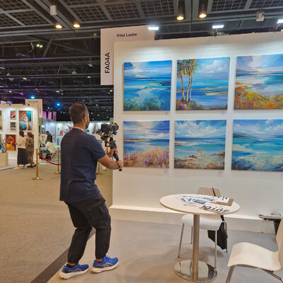 Irina Laube in the Studio: World Art Dubai Fair 2024