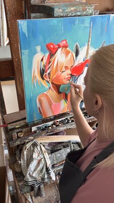 Mariia Kotiuzhynska in the Studio