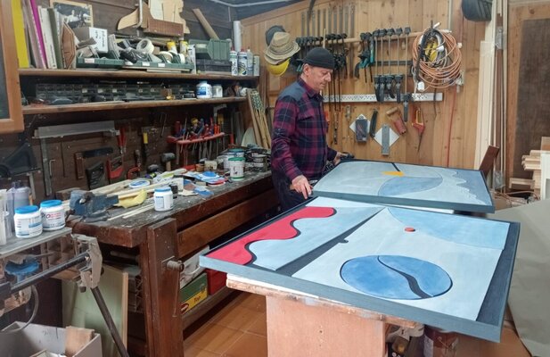 Lino Spada in the Studio: My art lab with the latest sculpture paintings