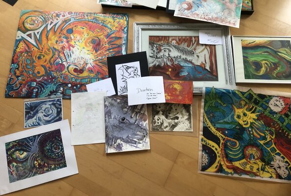 Mo Güttinger in the Studio: drachen bilder