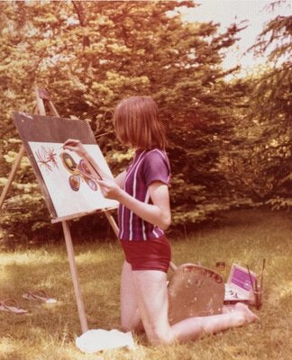 Barbara Schauß in the Studio: 1974, im heimischen Garten