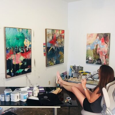 Kathe Madrigal in the Studio: Abstract works in development, 2015
