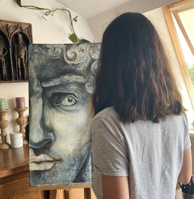 Tatiana Takush in the Studio: David Acrylic Paint
