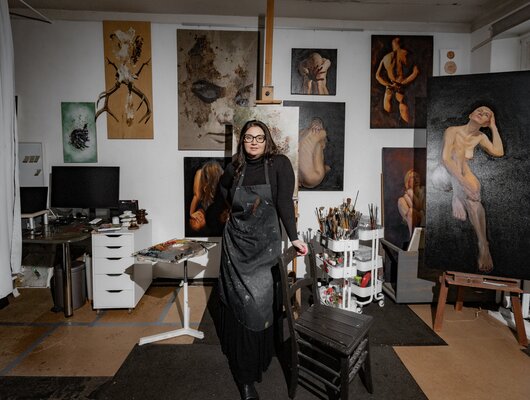 Zoja Golubeva in the Studio