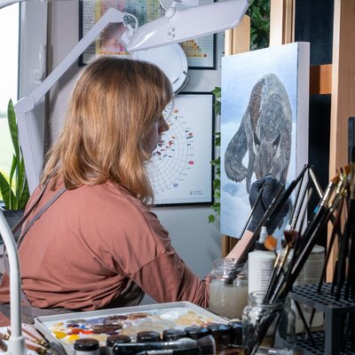 Isabeau Schmikowski in the Studio