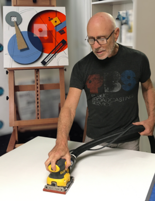 David Levy in the Studio: Just made this birch cradle and giving it a final sanding