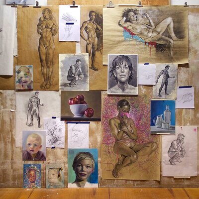 Juan Balaguer in the Studio: Mi tablero de trabajo e investigaciones en el taller.