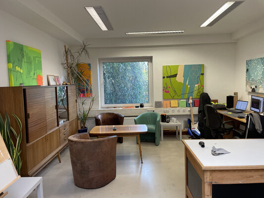 Marc Kirschvink in the Studio: Mein Atelier im Kunsthaus Troisdorf - Sitzecke
