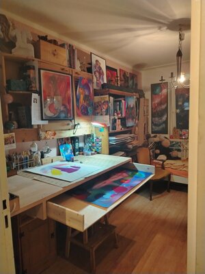 Sylvia Lessig in the Studio: Atelier Arbeitsplatz und Lieblingsort
