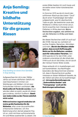 Anja Semling in the Studio: Medienartikel vom IFAW