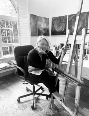 clare schouten in the Studio