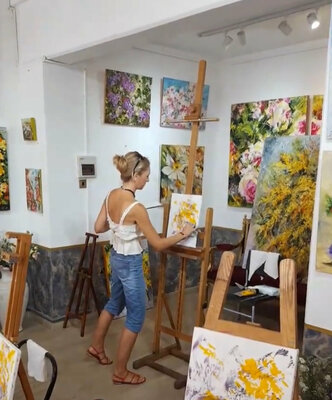 Diana Malivani in the Studio