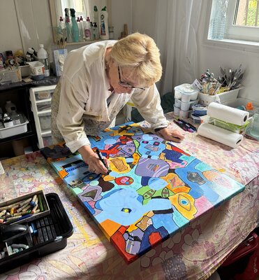 Danièle MERCIER-LUTZ im Studio: Mon espace de création