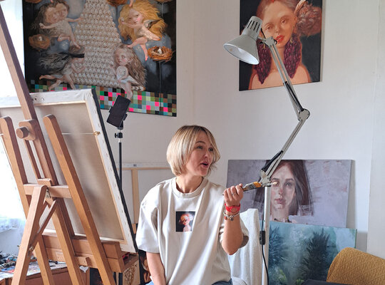 Naty Pop in the Studio