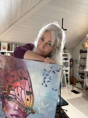 Nathalie Perler in the Studio: Un tableau terminé!